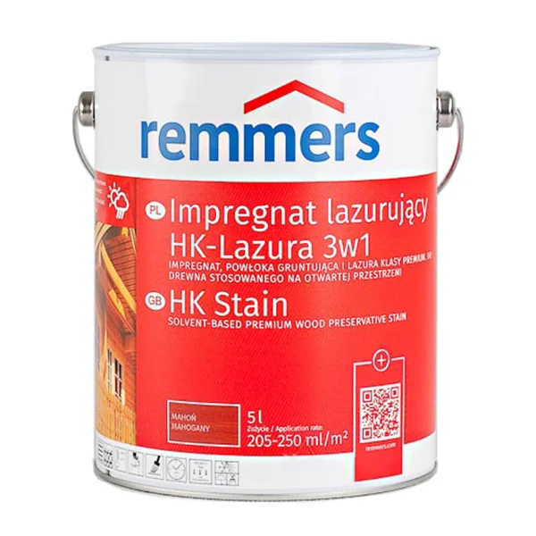 Puszka impregnatu lazurującego 3 w 1 z czerwoną etykietą