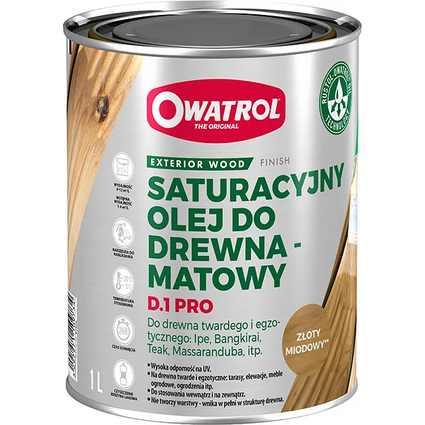 Puszka saturacyjnego oleju matowego do drewna twardego i egzotycznego, 1 l