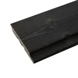 Deska świerkowa palona 120×20 mm w kolorze czarnym na białym tle